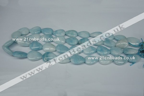 CCN2945 15.5 inches 13*18mm flat teardrop candy jade beads