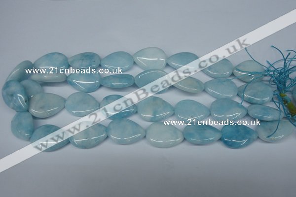 CCN2947 15.5 inches 18*25mm flat teardrop candy jade beads