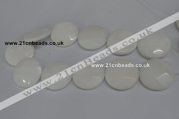 CCN300 15.5 inches 35mm faceted coin candy jade beads wholesale