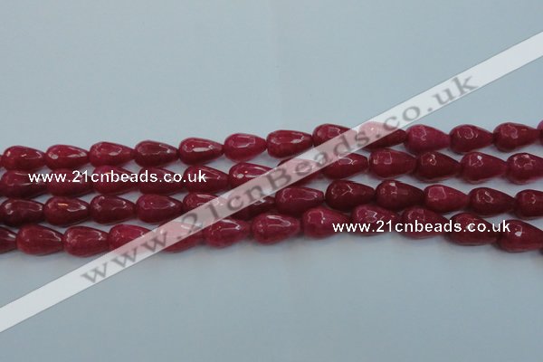 CCN3002 15.5 inches 10*15mm faceted teardrop candy jade beads