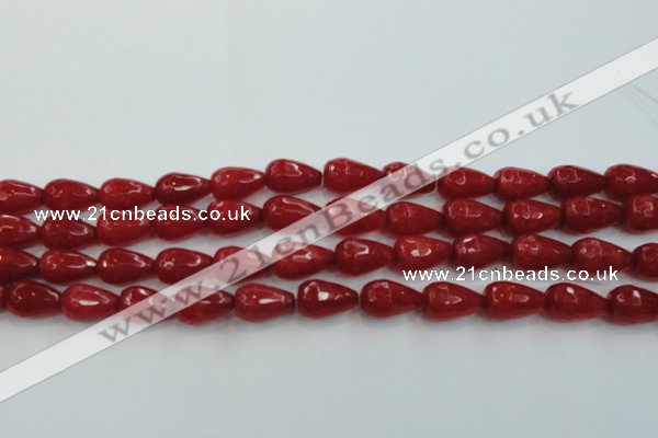 CCN3003 15.5 inches 10*15mm faceted teardrop candy jade beads