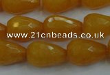 CCN3006 15.5 inches 10*15mm faceted teardrop candy jade beads