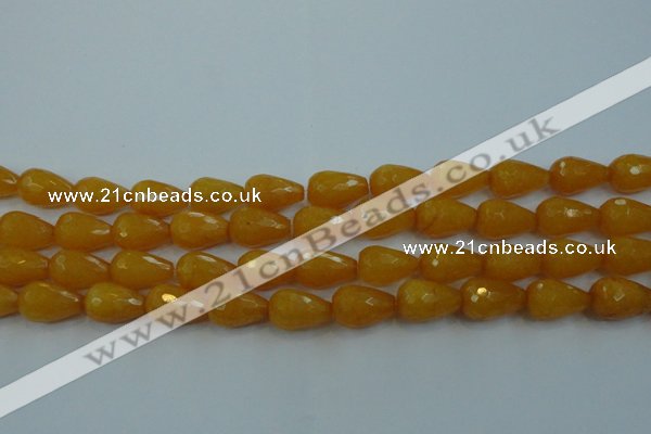 CCN3006 15.5 inches 10*15mm faceted teardrop candy jade beads