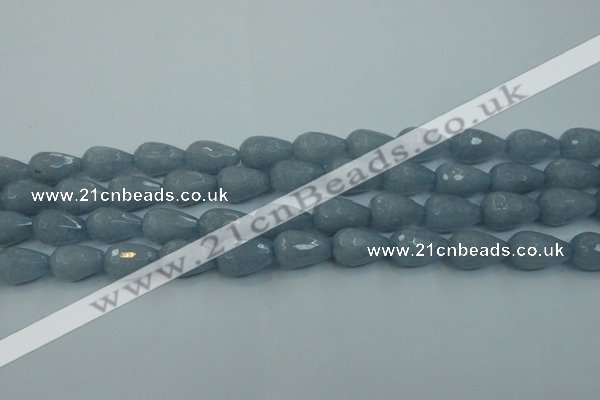 CCN3007 15.5 inches 10*15mm faceted teardrop candy jade beads