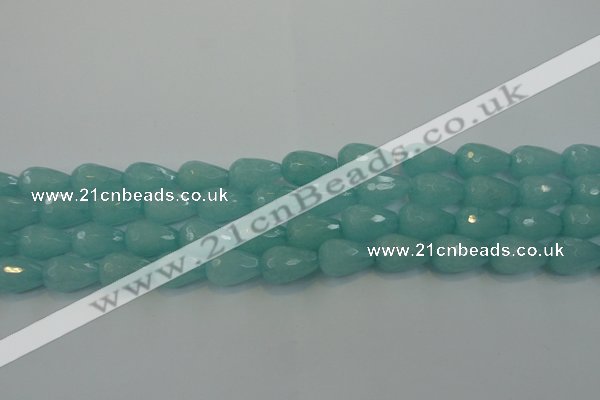 CCN3008 15.5 inches 10*15mm faceted teardrop candy jade beads