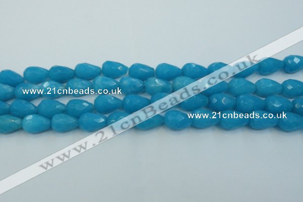 CCN3009 15.5 inches 10*15mm faceted teardrop candy jade beads