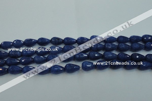 CCN3014 15.5 inches 10*15mm faceted teardrop candy jade beads