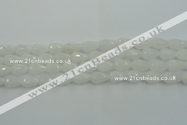 CCN3016 15.5 inches 10*15mm faceted teardrop candy jade beads