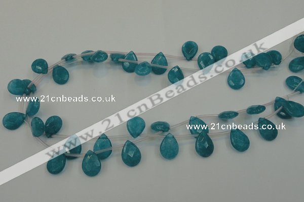 CCN3022 15.5 inches 10*14mm briolette candy jade beads wholesale