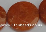 CCN303 15.5 inches 35mm faceted coin candy jade beads wholesale