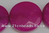 CCN304 15.5 inches 35mm faceted coin candy jade beads wholesale