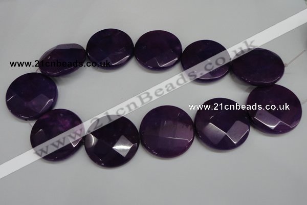 CCN307 15.5 inches 35mm faceted coin candy jade beads wholesale