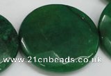 CCN309 15.5 inches 35mm faceted coin candy jade beads wholesale