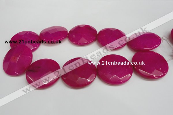 CCN316 15.5 inches 40mm faceted coin candy jade beads wholesale