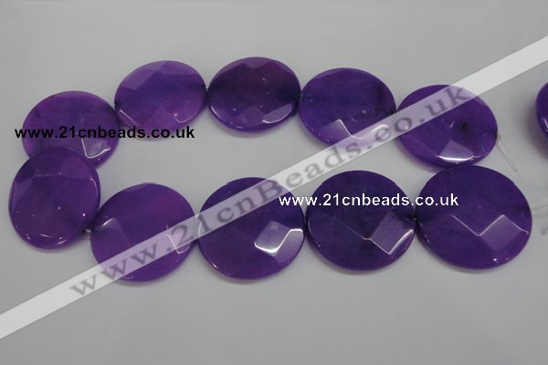 CCN319 15.5 inches 40mm faceted coin candy jade beads wholesale