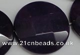 CCN320 15.5 inches 40mm faceted coin candy jade beads wholesale