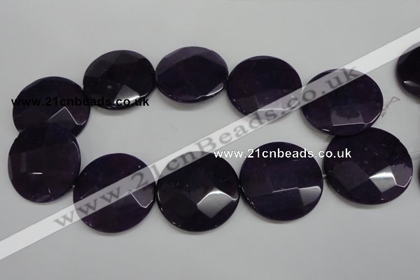 CCN320 15.5 inches 40mm faceted coin candy jade beads wholesale