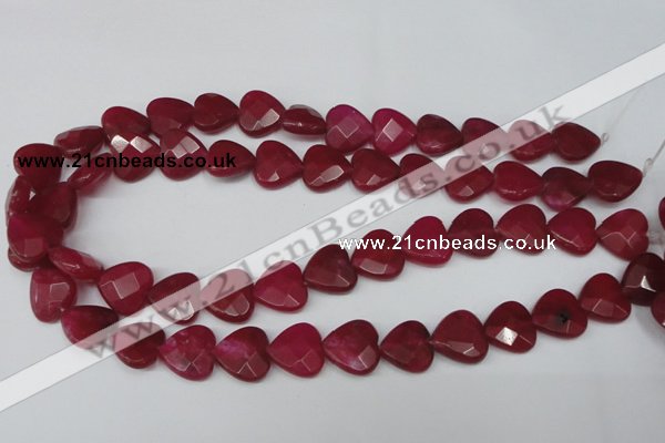 CCN345 15.5 inches 15*15mm faceted heart candy jade beads wholesale