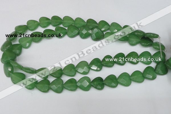 CCN346 15.5 inches 15*15mm faceted heart candy jade beads wholesale