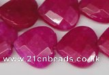 CCN358 15.5 inches 20*20mm faceted heart candy jade beads