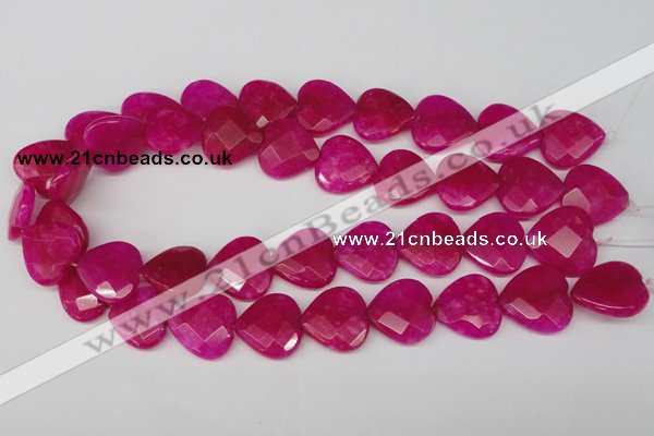 CCN358 15.5 inches 20*20mm faceted heart candy jade beads