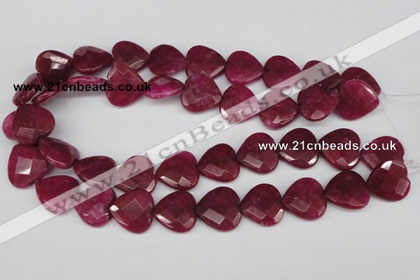 CCN359 15.5 inches 20*20mm faceted heart candy jade beads wholesale