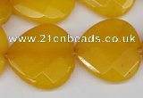 CCN370 15.5 inches 25*25mm faceted heart candy jade beads wholesale