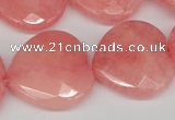 CCN372 15.5 inches 25*25mm faceted heart candy jade beads wholesale