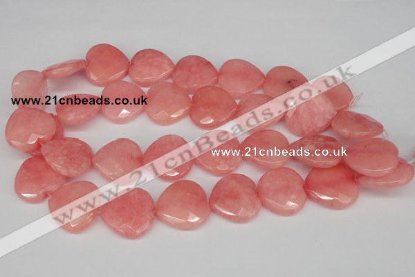 CCN372 15.5 inches 25*25mm faceted heart candy jade beads wholesale