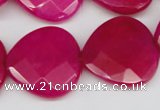 CCN373 15.5 inches 25*25mm faceted heart candy jade beads wholesale