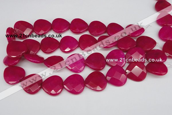 CCN373 15.5 inches 25*25mm faceted heart candy jade beads wholesale