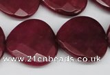 CCN374 15.5 inches 25*25mm faceted heart candy jade beads wholesale