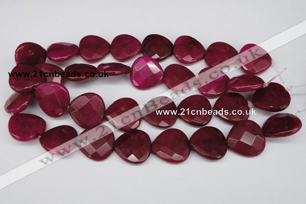 CCN374 15.5 inches 25*25mm faceted heart candy jade beads wholesale