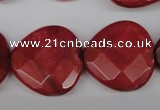 CCN375 15.5 inches 25*25mm faceted heart candy jade beads wholesale