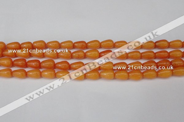 CCN3750 15.5 inches 8*12mm teardrop candy jade beads wholesale