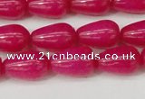 CCN3752 15.5 inches 8*12mm teardrop candy jade beads wholesale