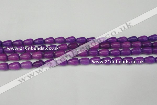 CCN3754 15.5 inches 8*12mm teardrop candy jade beads wholesale