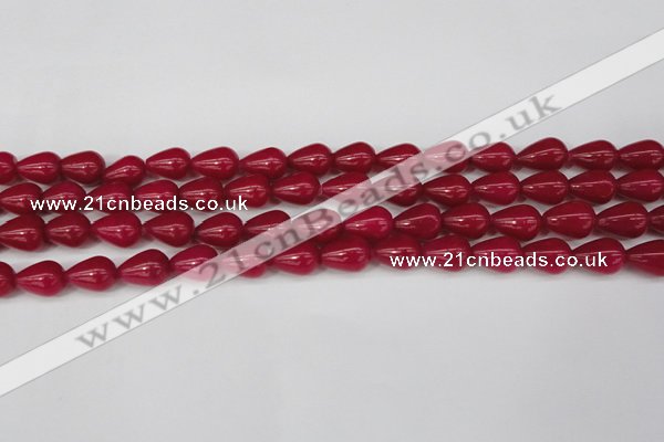 CCN3763 15.5 inches 10*14mm teardrop candy jade beads wholesale