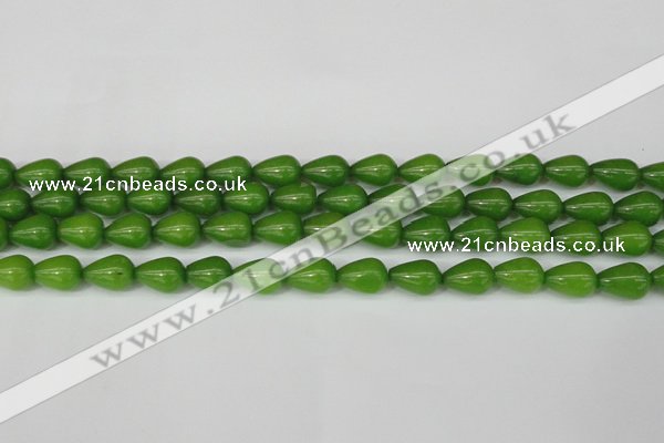 CCN3769 15.5 inches 10*14mm teardrop candy jade beads wholesale