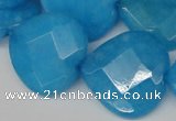 CCN377 15.5 inches 25*25mm faceted heart candy jade beads wholesale