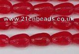 CCN3778 15.5 inches 8*12mm faceted teardrop candy jade beads