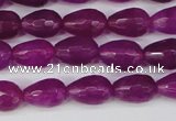 CCN3779 15.5 inches 8*12mm faceted teardrop candy jade beads