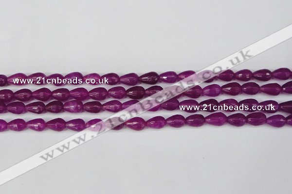 CCN3779 15.5 inches 8*12mm faceted teardrop candy jade beads