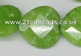 CCN378 15.5 inches 25*25mm faceted heart candy jade beads wholesale