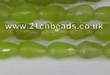 CCN3781 15.5 inches 8*12mm faceted teardrop candy jade beads