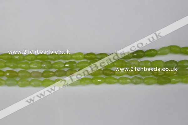 CCN3781 15.5 inches 8*12mm faceted teardrop candy jade beads