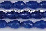 CCN3783 15.5 inches 8*12mm faceted teardrop candy jade beads