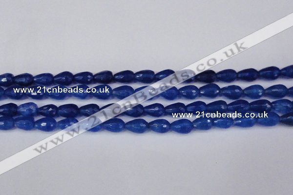 CCN3783 15.5 inches 8*12mm faceted teardrop candy jade beads