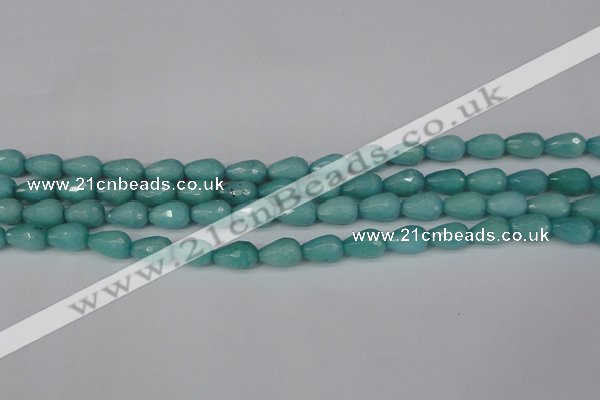 CCN3786 15.5 inches 8*12mm faceted teardrop candy jade beads