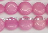 CCN3818 15.5 inches 14mm flat round candy jade beads wholesale